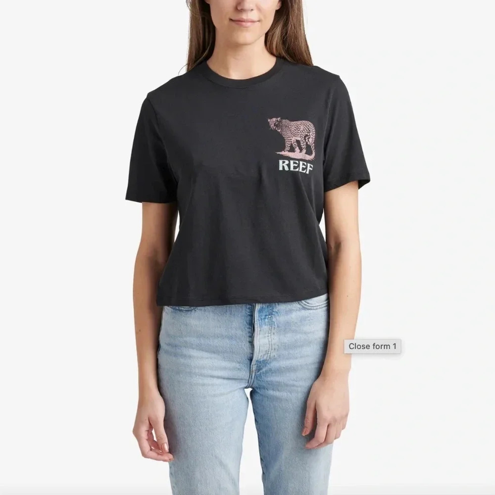 Reef Kai Cropped Tee, black
